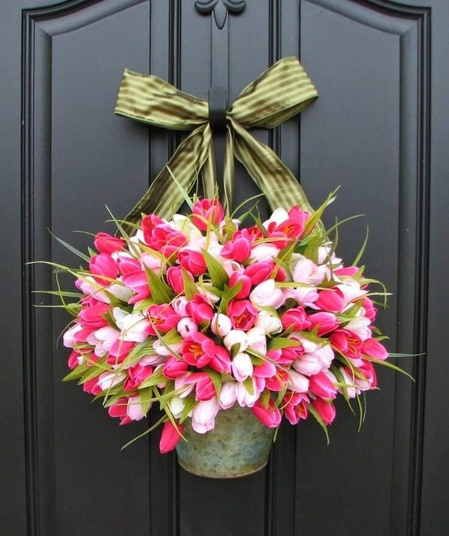 Multicolor Tulip Door Welcome
