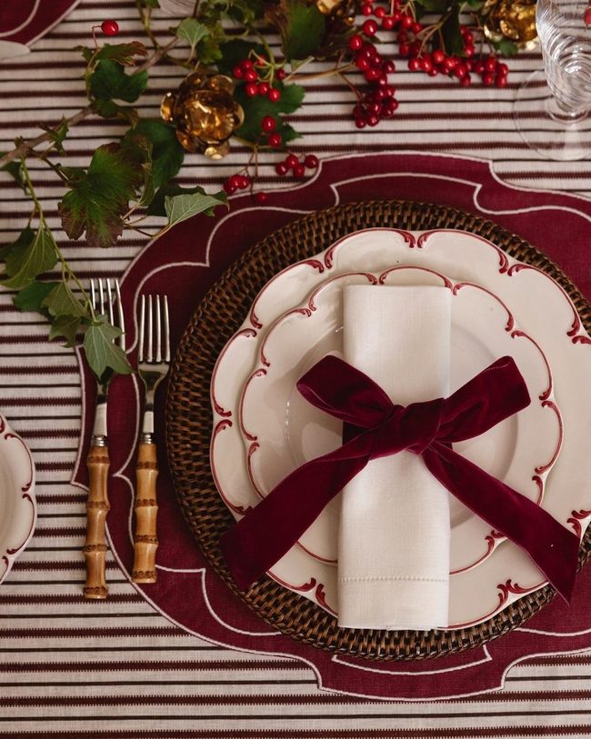 Burgundy And Green Layered Elegance