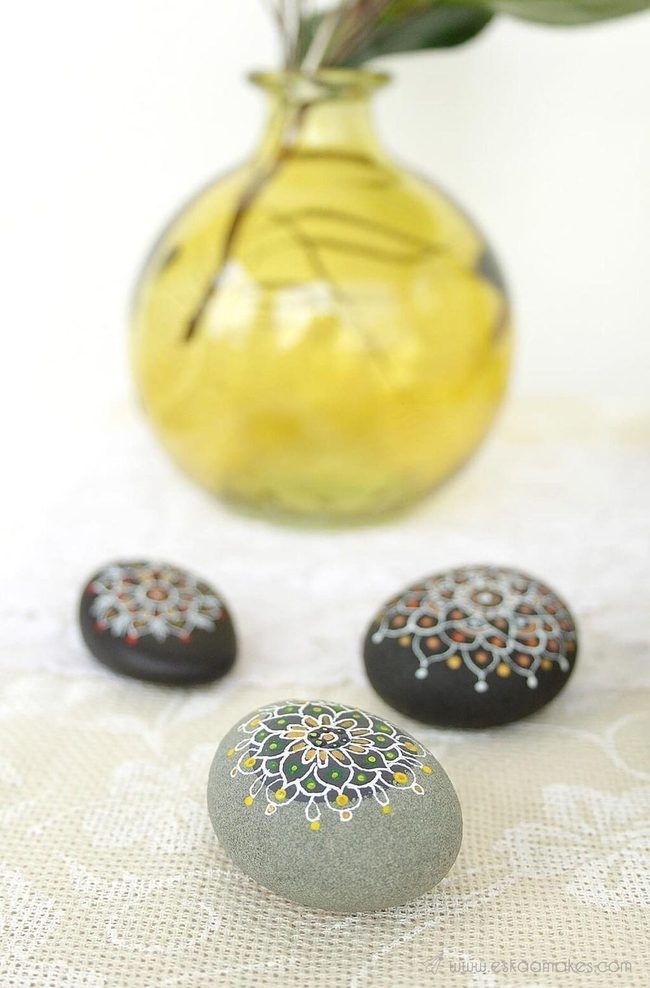 Colorful Painted Stone Art