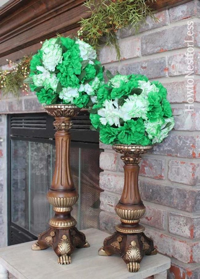 Green And White Flower Balls