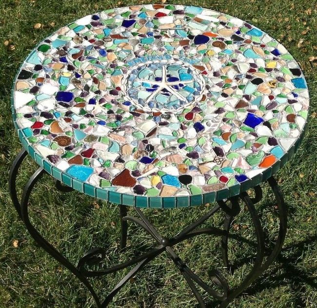Sunlit Tile Garden Table