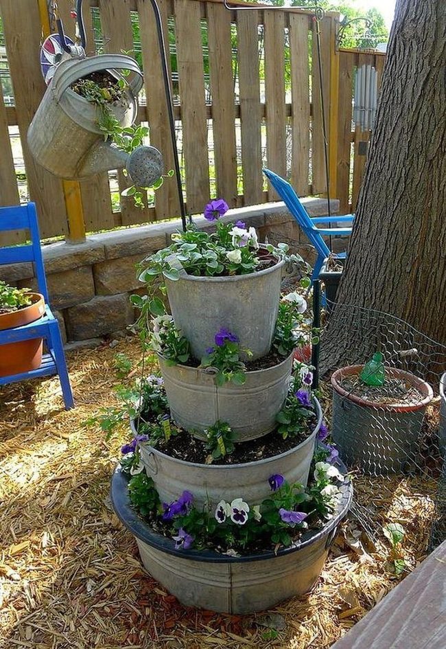 Cascading Petunia Pot Tower
