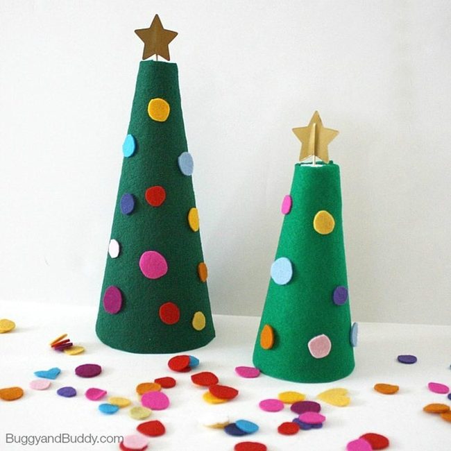 Emerald Cone Trees Gold Stars