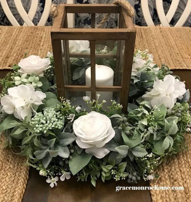 Polished Lantern With Fresh Botanicals