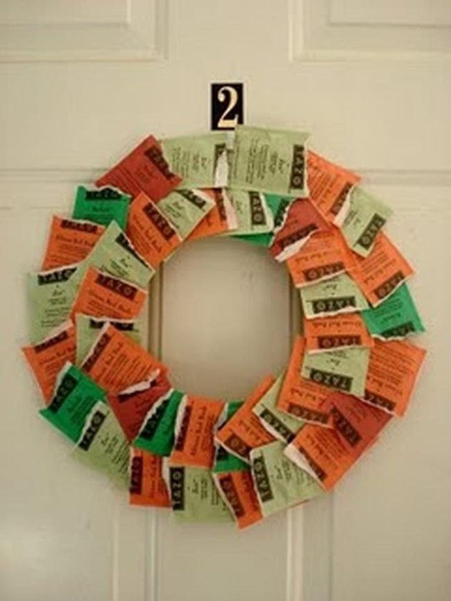 Green Orange Raffle Ticket Wreath