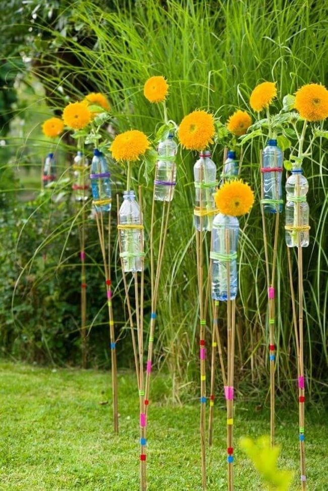 Sunflower Water Bottle Stakes