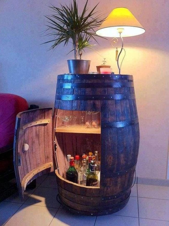 Whiskey Barrel Storage Cabinet