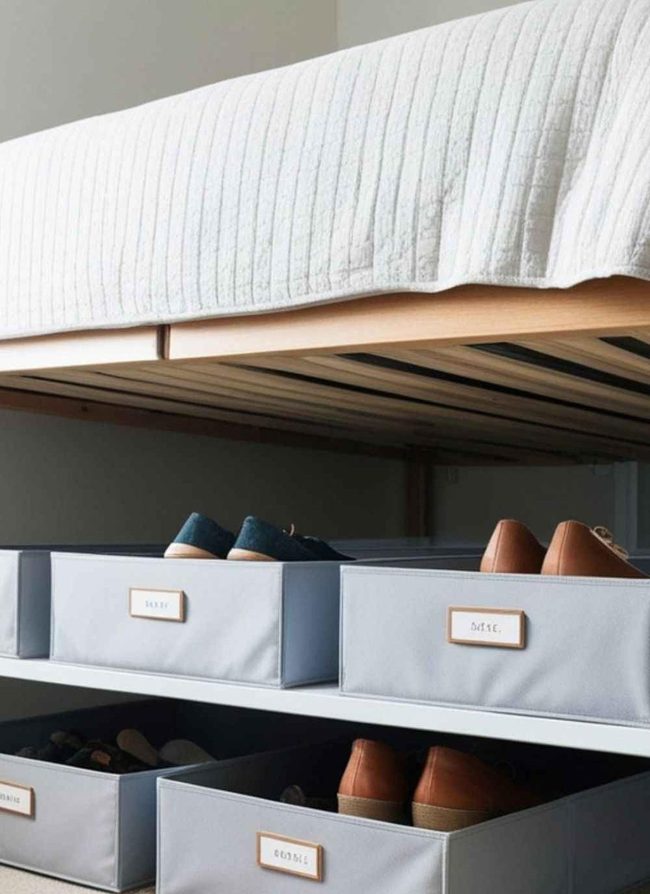Under-Bed Shoe Space-Saving Solutions