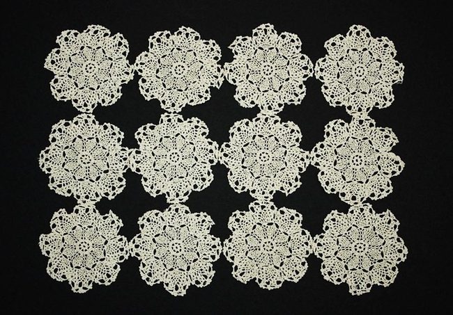 Cream Lace Doilies, Handstitched Precision