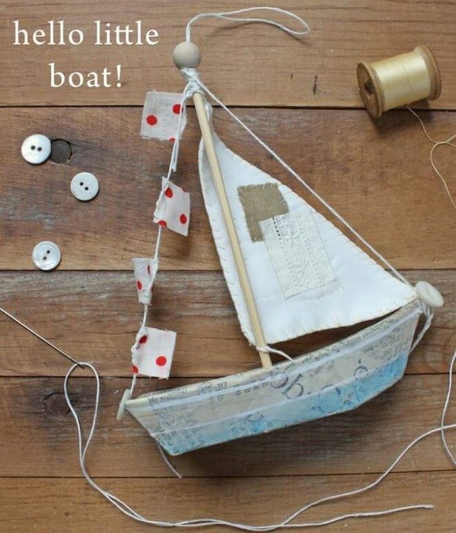 Paper Mache Sailboat Statement Piece