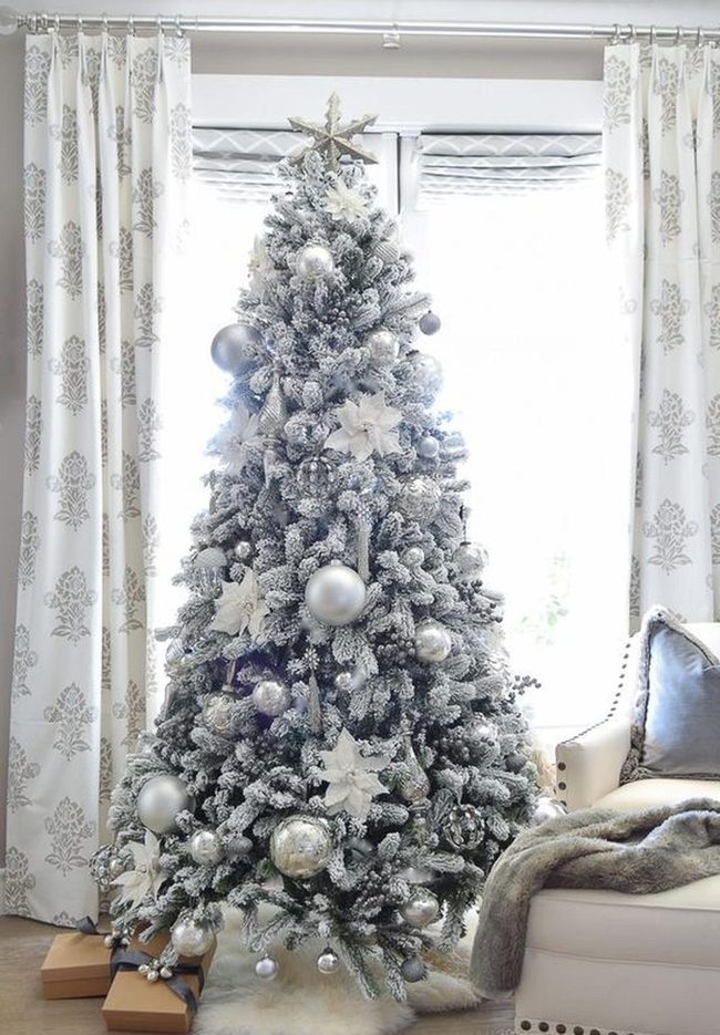 Silver Snow-Frosted Tree