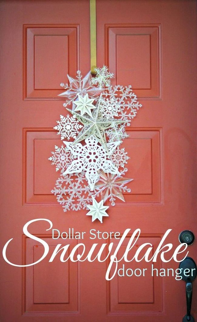Hanging Snowflakes Dollar Store Display