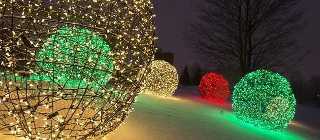 Oversized Luminous Orbs Display