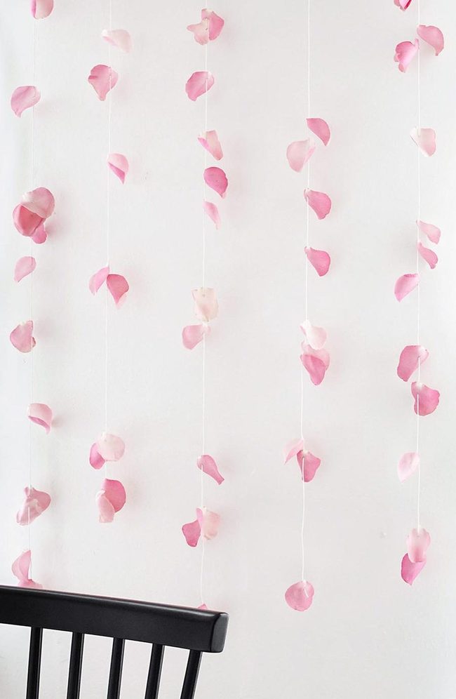 Floating Pink Petals Installation