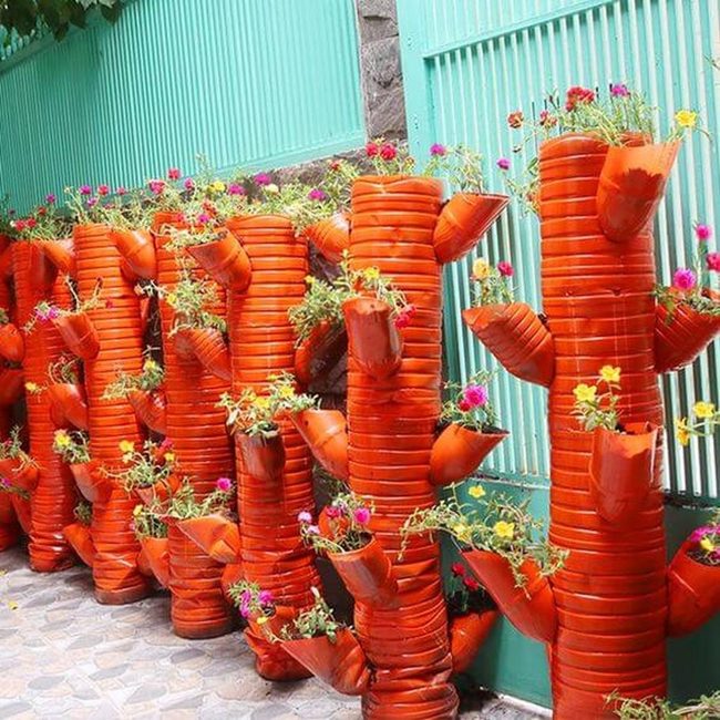 Orange Bottle Vertical Garden