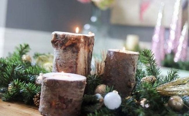 Natural Wood Candle Stumps