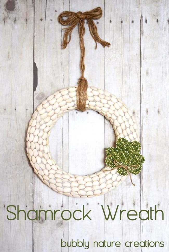 Green Pea Shamrock Wreath
