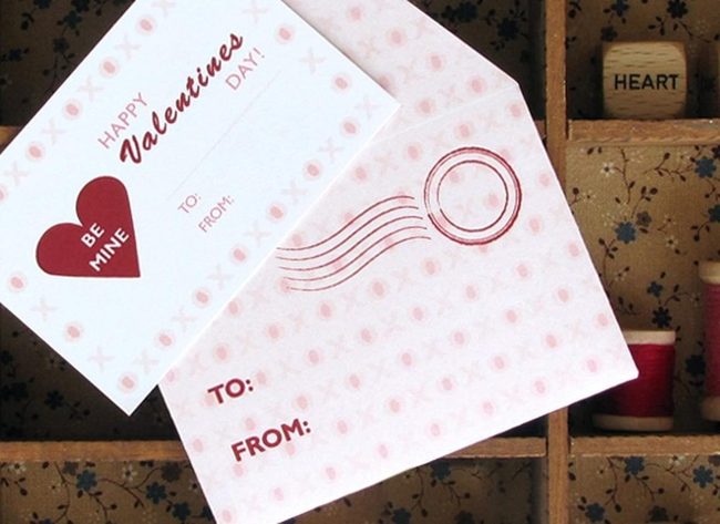 Pink Patterns Red Hearts White Card