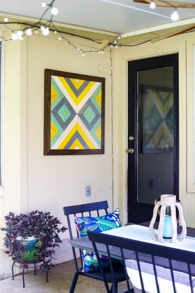 Yellow Geometry Meets Seafoam Blue