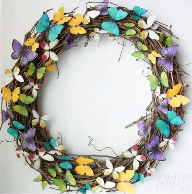 Grapevine Wreath With Butterflies