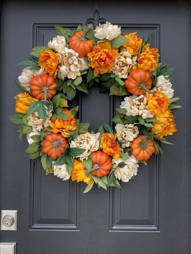 Burnt Orange Autumn Door Statement