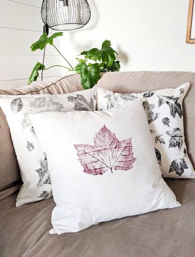 Green Leaf Printed Pillows