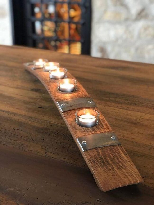Aged Wood Candlelit Barrel