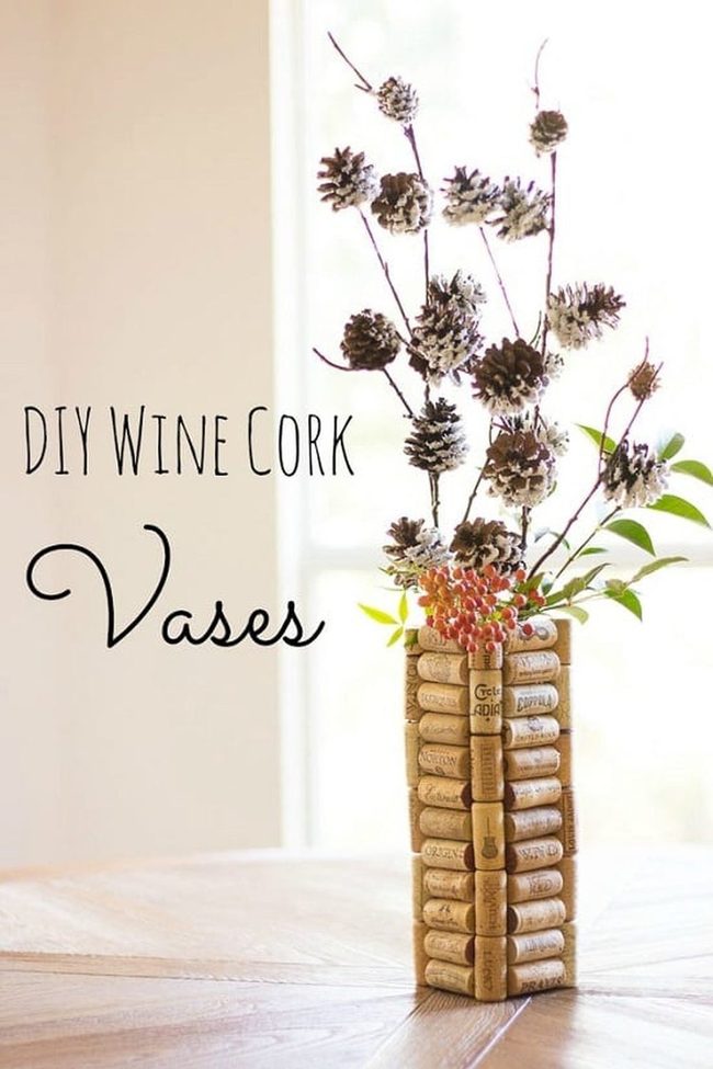 Cork-Wrapped Flower Vessels