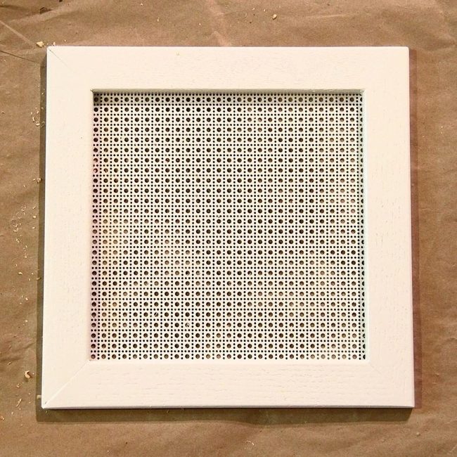 White Grid Frame With Circular Details