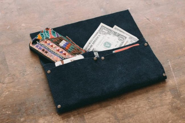 Black Leather With Colorful Woven Accents
