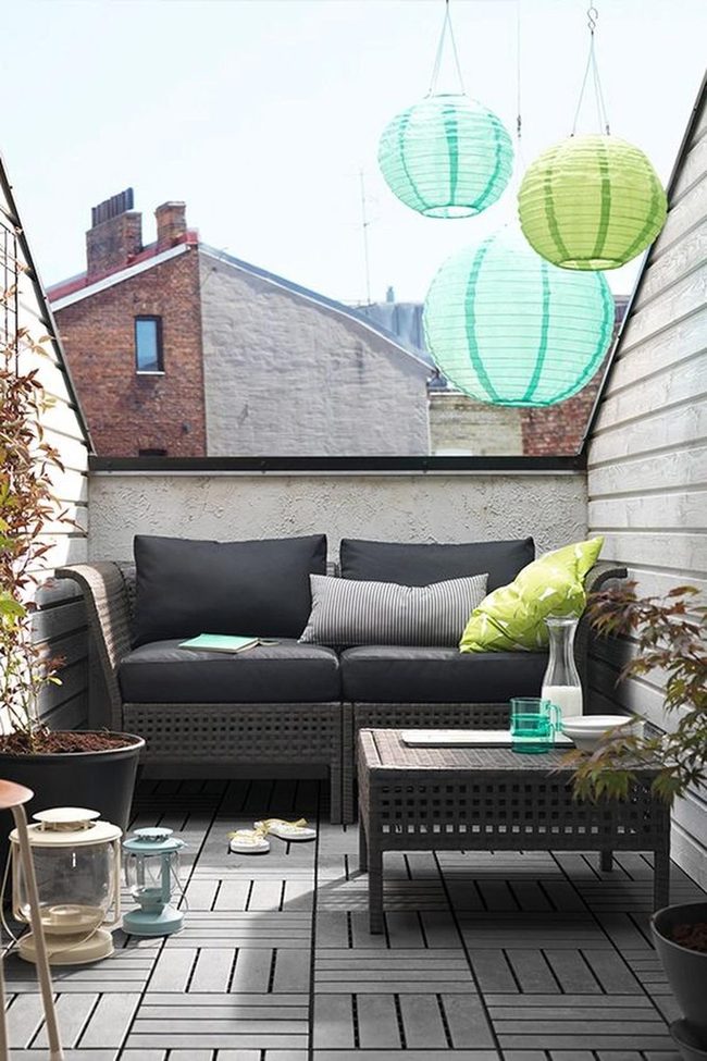 Gray Wicker Balcony Oasis