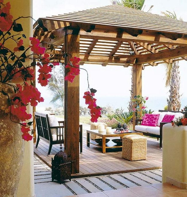Pink Flowers Meet Natural Wood