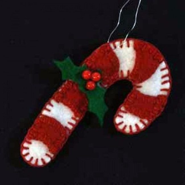 Felt Candy Cane Red Striped