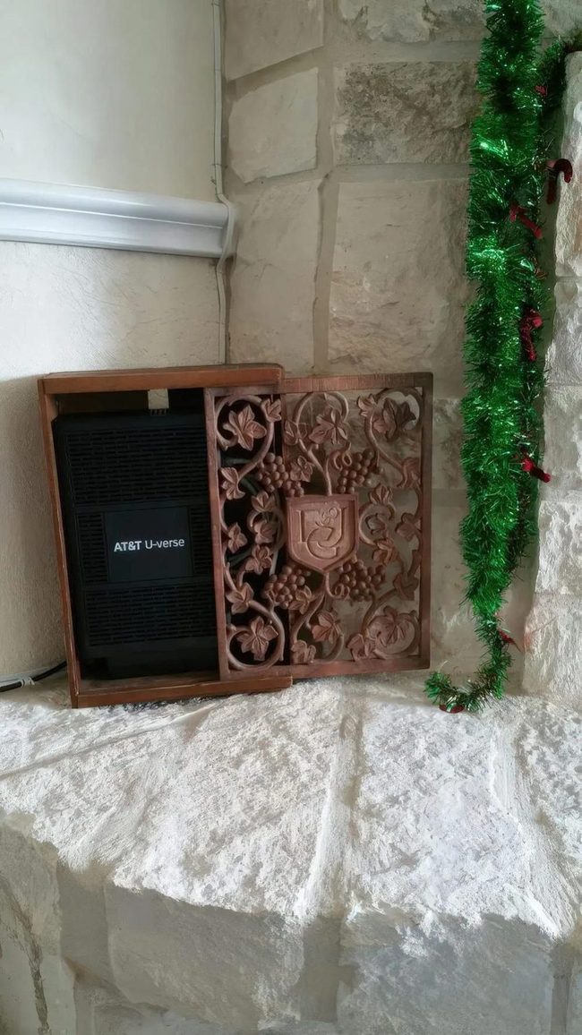 Stone Wall Wooden Box Display