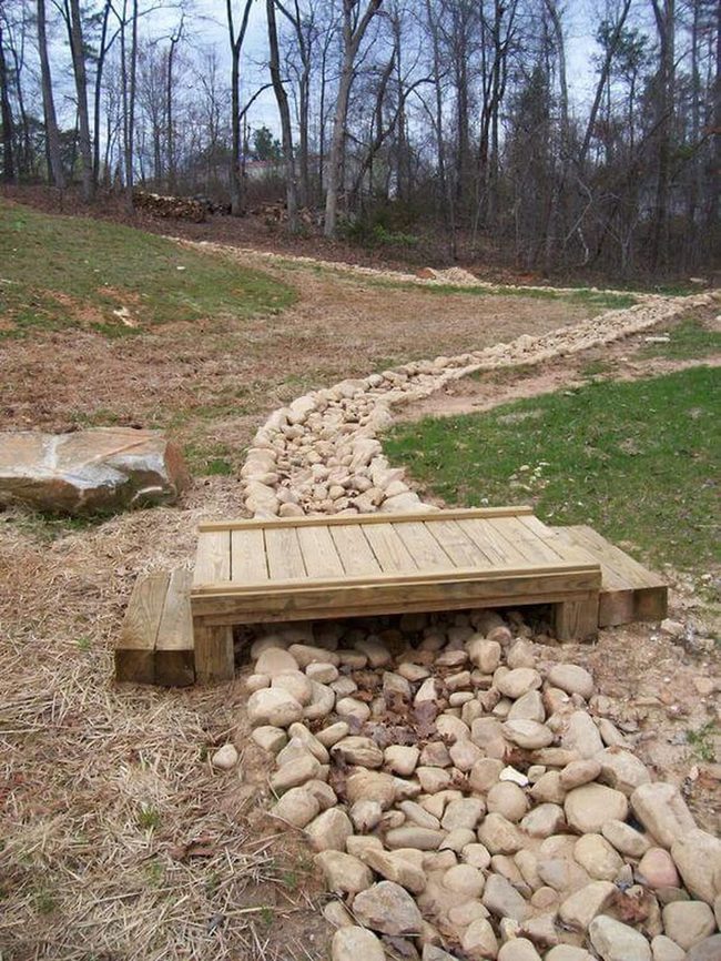 Weathered Pallet Garden Bridge