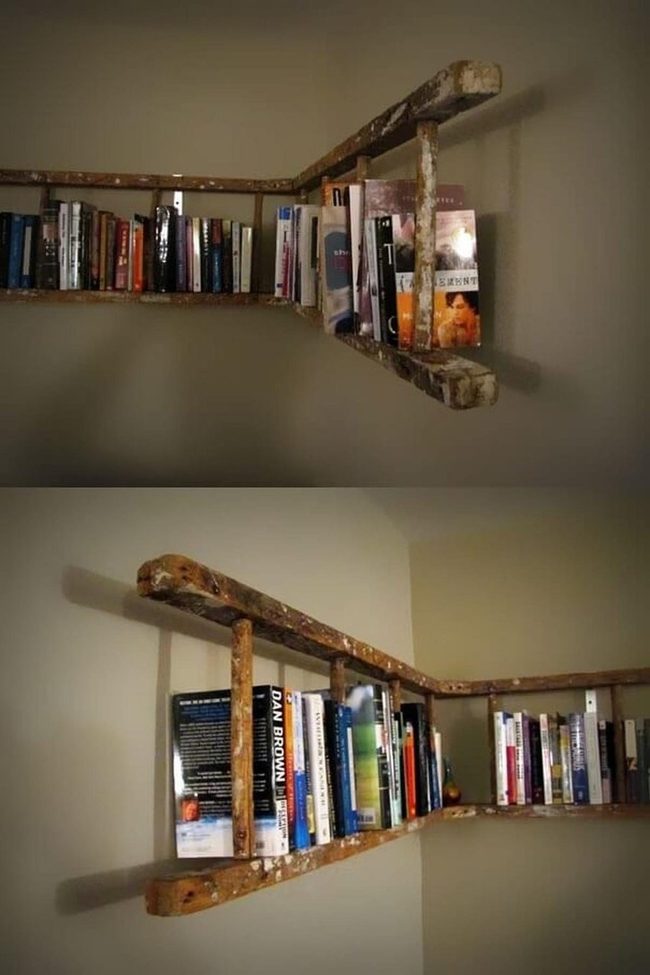 Vintage Ladder Hanging Shelves