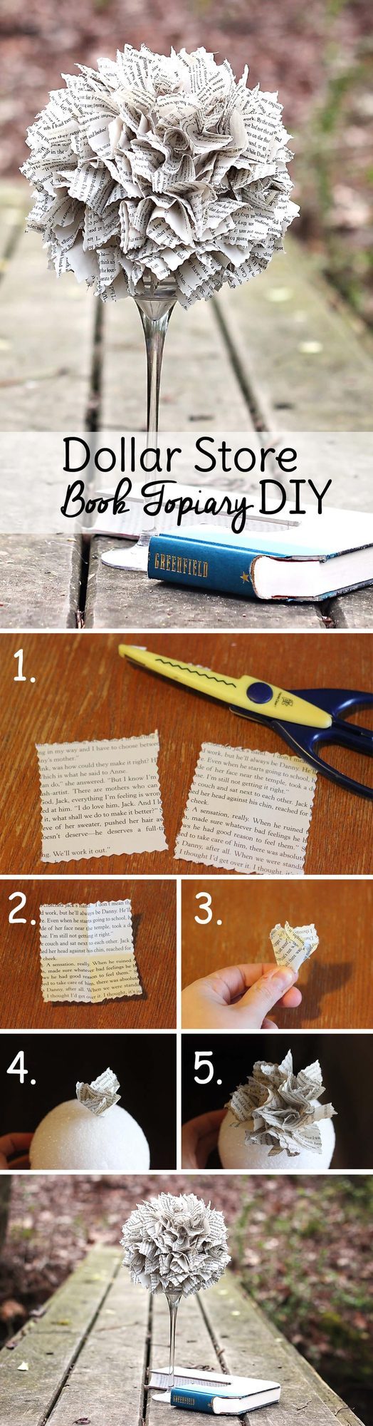 Folded Book Page Topiary