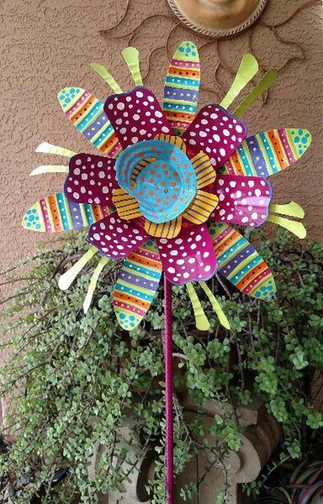 Red Blue Painted Garden Flower