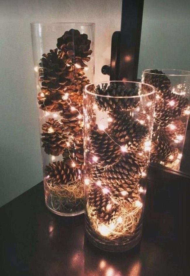 Pinecones Glass String Lights