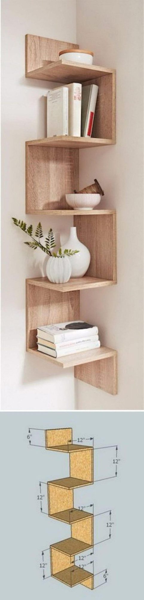 Zigzag Corner Statement Shelf