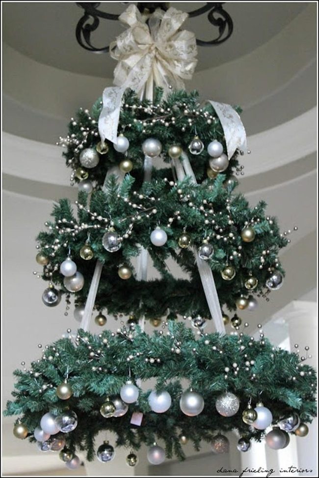 Cascading Pine Rings With Metallic Ornaments