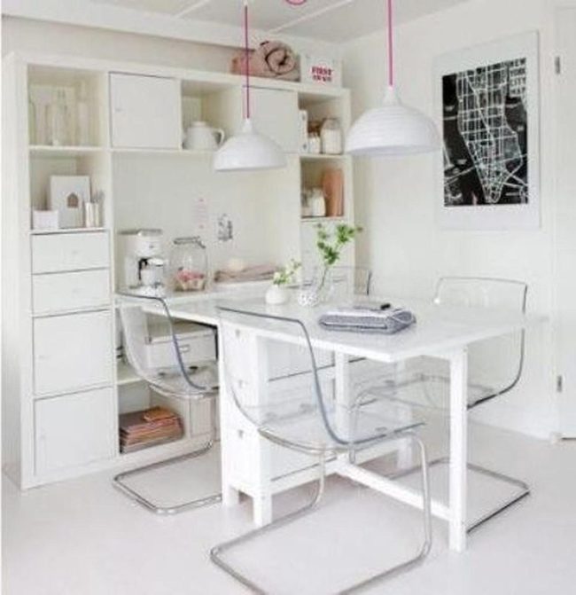 White And Black Map Dining Space