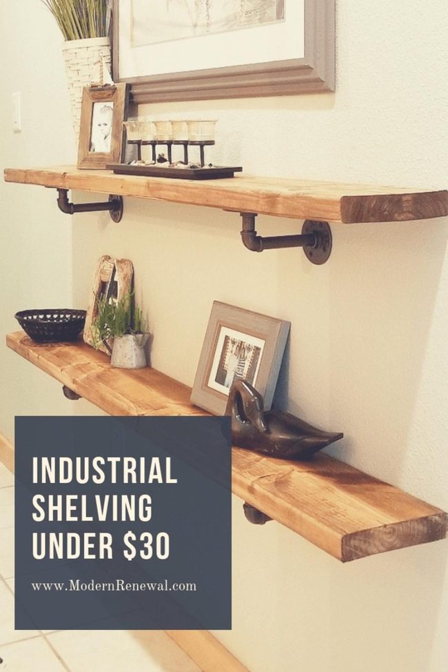 Metal And Wood Industrial Shelf