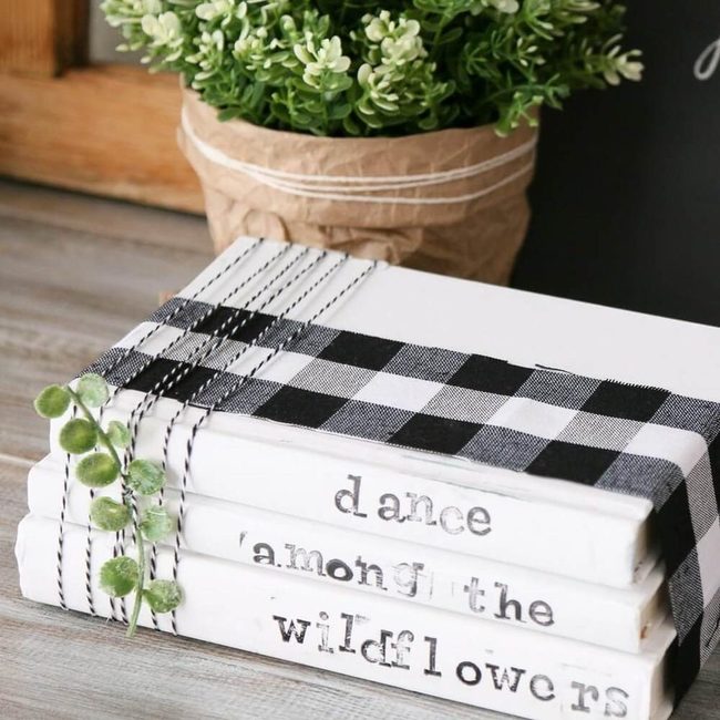 Stamped Book Spine Stack