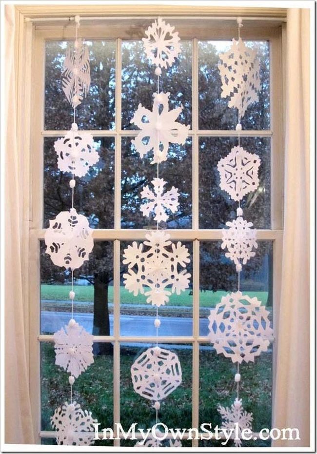 Frosted Paper Snowflakes