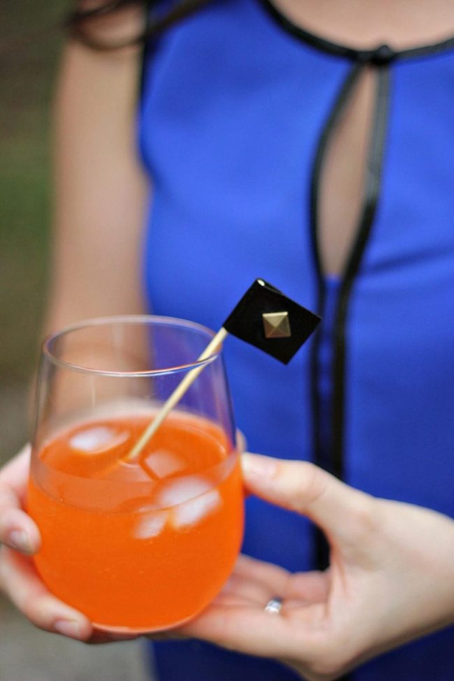Orange Sunset Cocktail With Blue Rim