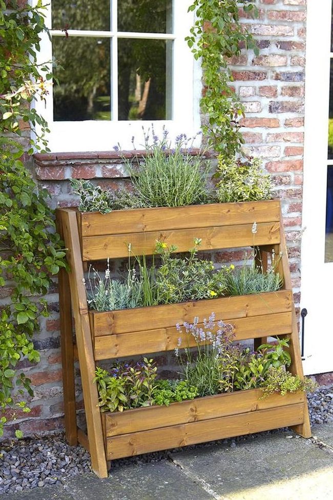 Tiered Wood Planter Tower