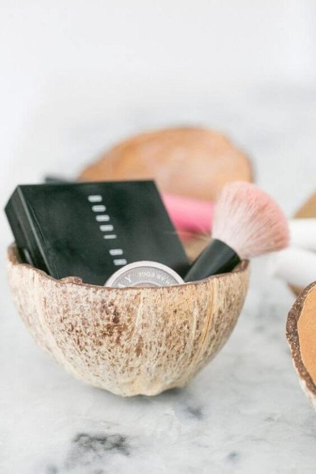 Coconut Shell Makeup Organizer