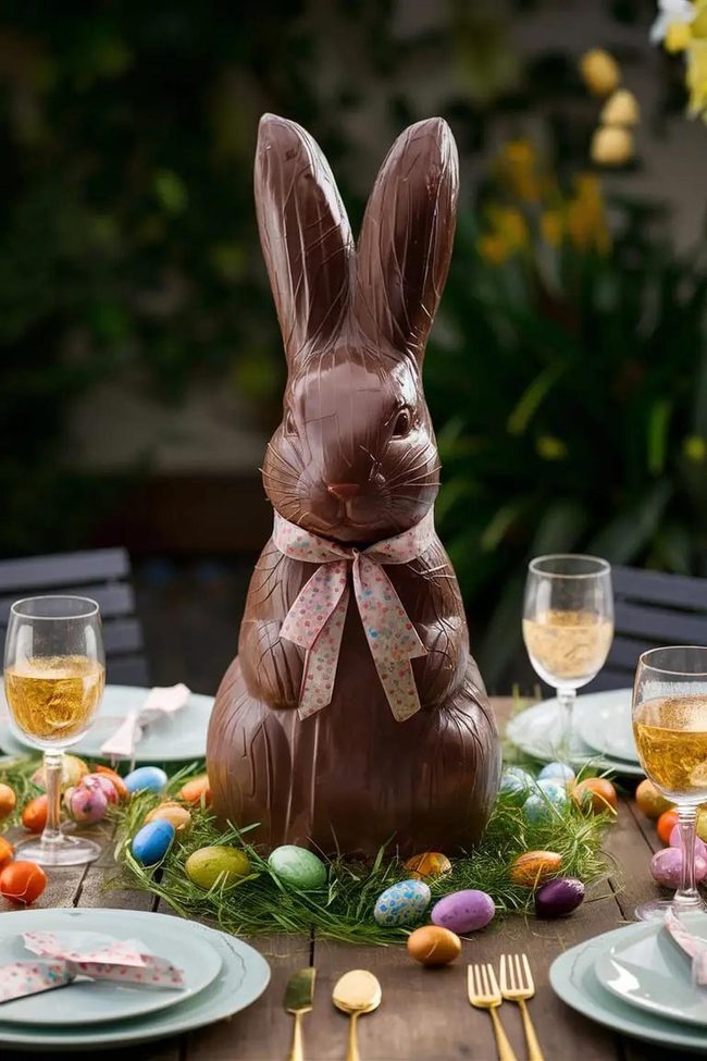 Chocolate Bunny Easter Centerpiece