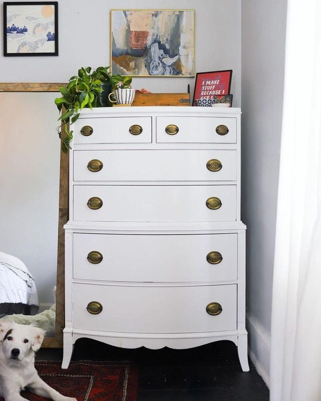 Curved Gold Hardware Statement Dresser